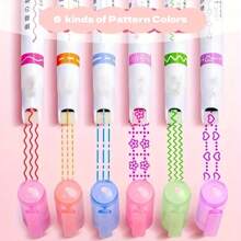 12 Highlighter & Flower-Shaped Contour Pens: Fine Lines & Curved Shapes - Ergonomic, Lightweight - Ideal For Note-Taking, Marking, Coloring & Daily Writing