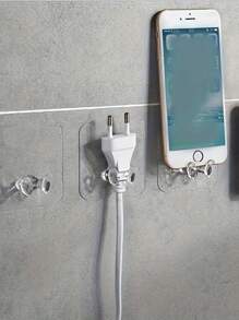 3/10 buc cârlige de perete autoadezive, potrivite pentru cabluri și prize - transparente rezistente, instalare fără găurire - perfecte pentru organizarea băii, cârlige transparente pentru agățarea prizelor, cârlige lipicioase pentru gestionarea cablurilor, organizator de cabluri convenabil, soluție de depozitare pe perete pentru electrocasnice de bucătărie care economisește spațiu