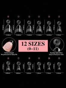 600Pcs Half Cover Press On Nail Tips Stiletto Almond Square Coffin French False Fake Soak Off Gel Nail Extension Tips Capsule DIY Press On Nails - Trong suốt bán - Xem 5
