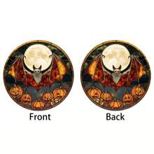 1 Pieza de Atrapasol de Acrílico con Estilo de Vitral de Murciélago y Calabaza Góticos - Decoración Vibrante de Halloween para el Hogar, Bar o Jardín, Ideas de Regalo Perfectas, Decoraciones de Halloween