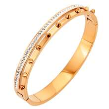 1/3 件套韩国时尚简约扣手链，金属铆钉朋克堆叠串珠手链 - 鉚釘組合 - 查看 19