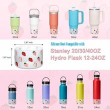 QY Silicone Boots For  Cup 40 30 20 OZ Boot For  IceFlow Tumbler Protective Bottom Covers Sleeve Protector For Hydroflask 1224 Oz Sports Bottle  Cup Cover Accessories 2216 - Clear - View 4