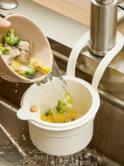 1pc Hanging Kitchen Sink Strainer Basket, Removable Food Debris Filter Net, Fruit Vegetable Cleaning Drain Basket, Fits Kitchen Sink