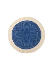 1pc/4pcs/6pcs 15 Inch Round Woven Fringe Placemats, Washable Non-Slip Heat-Resistant Table Mats, Suitable For Home, Dining Table Decor, Spring, Outdoor, Holidays, Parties, Gifts