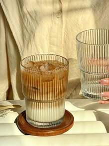 1pc,Coffee Cup, Ins Style Vertical Striped Glass Straw Cup, Highly Attractive Milk Cup, Household Beverage Water Cup, Beer Cup, Whiskey Glass,Striped Glass Cup ,Drinkware/Drinkware/ Glass/ Decorative Ornament Cup/Cups/Wedding/Room Decor/Kitchen Accessories/Bedroom Decor/Bathroom Accessories/Kitchen/Home Decor/Garden/Holiday Essentials/Home/Room Decor Bedroom/Teacher Gifts/Travel Essentials/Camping/Car Accessories
