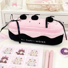 1 件新款可爱樱桃蛋糕毛绒铅笔盒，ins少女心大容量化妆包，学生文具铅笔收纳袋 - 彩色 - 查看 7