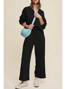 Cakulo Womens Sweatsuits 2 Piece Lounge Sets Fall Outfits Wide Leg Jogger Sweat Pants Loungewear Set Track Suits