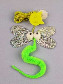 1 pieza Juguete interactivo de gato con cuerda elástica para colgar - Juguete colgante gracioso y divertido para mascotas