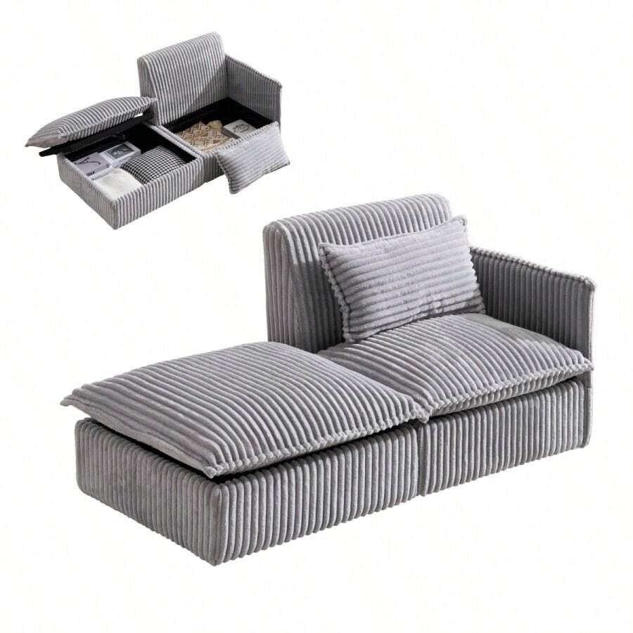 Futons - LIGHT GREY + Fabric + 2 Seat1 - View 1