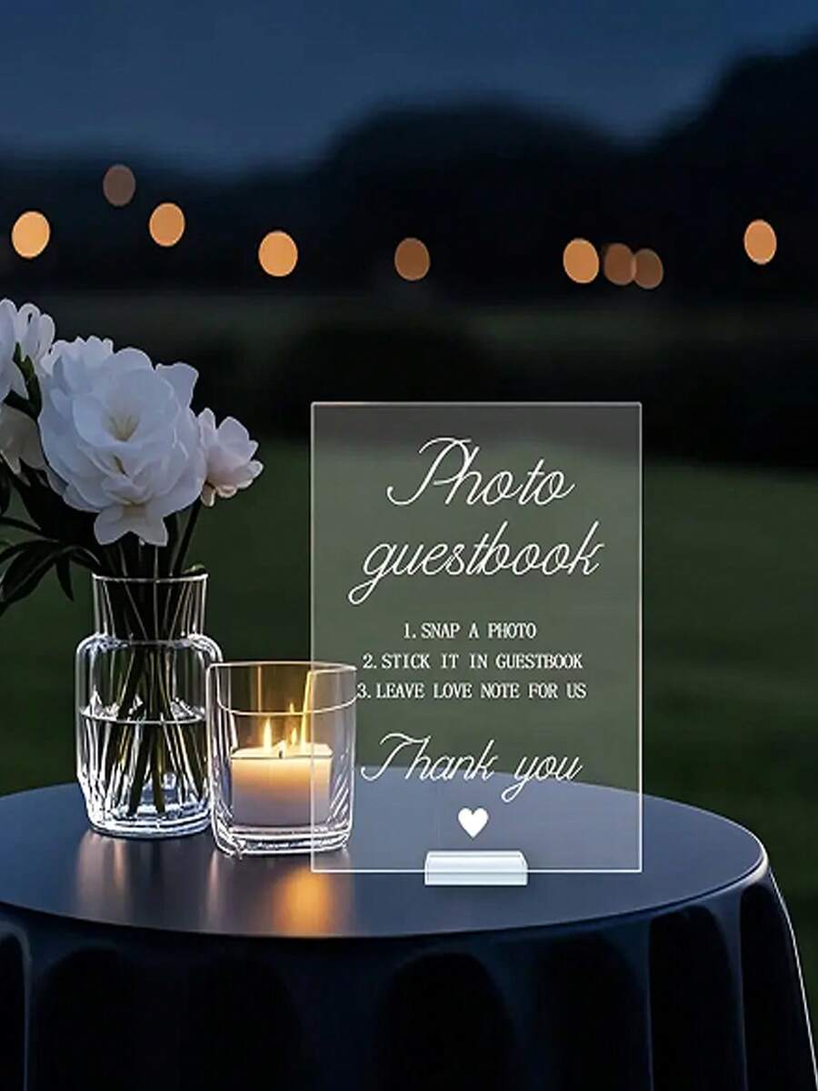 20 pièces / 10 jeux de cartes acryliques rectangulaires transparentes avec base en bois, cartes pour liste des invités de mariage, panneau acrylique vierge pour logo de place, convient pour les mariages, les banquets, les fêtes, les bureaux Saint-Valentin, les mariages de Saint-Valentin, les anniversaires