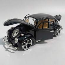 Modelo de coche vintage clásico, modelo de simulación, colores vintage clásicos rojo y negro, con base, adecuado para exhibición, múltiples detalles operativos, gran jugabilidad, regalo festivo, regalo sorpresa - Negro - Ver 11