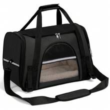 Secure Zipper Anti-Escape Pet Carrier Backpack | Spacious Ventilated Foldable Cat/Dog Travel Bag | Car & Airline Approved Collapsible Cage With Breathable Design - màu đen - Xem 8