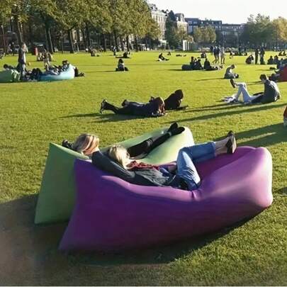 1 Portable Inflatable Air Sofa Bed, Outdoor Lounge Chair, Inflatable Leisure Chair, Air Sofa, Hammock - Suitable For Portable Backyard, Lakeside, Beach Travel, Camping, Picnicking, And Music Festivals