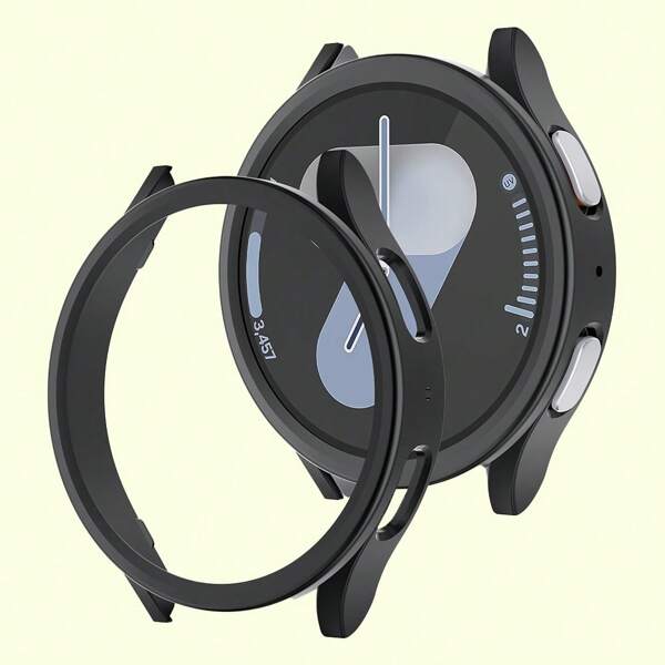 Premium PC Hülle kompatibel mit Samsung Galaxy Watch 7 Ultra/FE 47mm 44mm 40mm Hülle + Bildschirmschutz in einem Design, Zubehör Anti-Kratzer Hartkunststoff Rahmen Stoßschutz kompatibel mit Galaxy Watch 7 Zubehör Hülle Abdeckung für Frauen und Männer