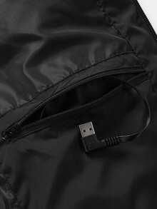 Veste chauffante casual pour hommes de couleur unie avec chauffage à double zone, vêtement d'extérieur chaud pour l'hiver