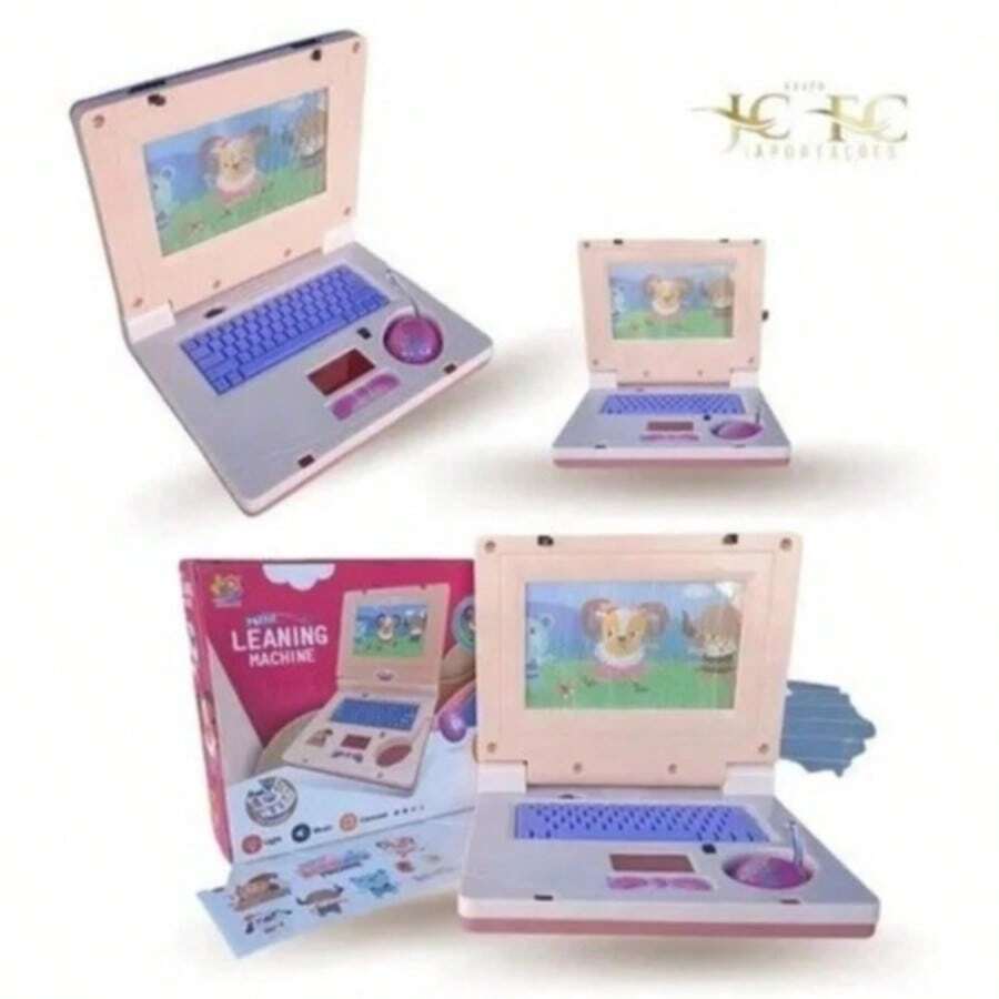 Toy Notebook Laptop Children's Musical With Animal Lights - 紫色 - 查看 1