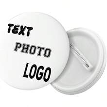 Pins 1-1000 Pcs Custom Buttons Design Your Own Personalized Photo/Text/Logo Pins Button - White - View 4