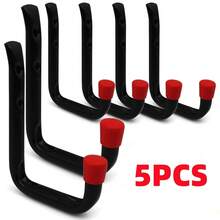 5x Heavy Duty Garage Utility Hook Wall Mount Hanging Storage Ladder Garden Tool - Black - View 1