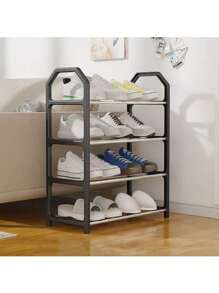 1 pièce Étagère à chaussures économique pour l'entrée de la maison, le dortoir. Rack de rangement attrayant à plusieurs niveaux pour l'entrée. Meuble à chaussures anti-poussière. Étagère à 4 niveaux pour le balcon. Super grande capacité de rangement