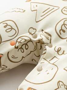 mini bala 新生儿连体衣柔软可爱连体衣亲肤连体衣 - 白咖色調 - 查看 7