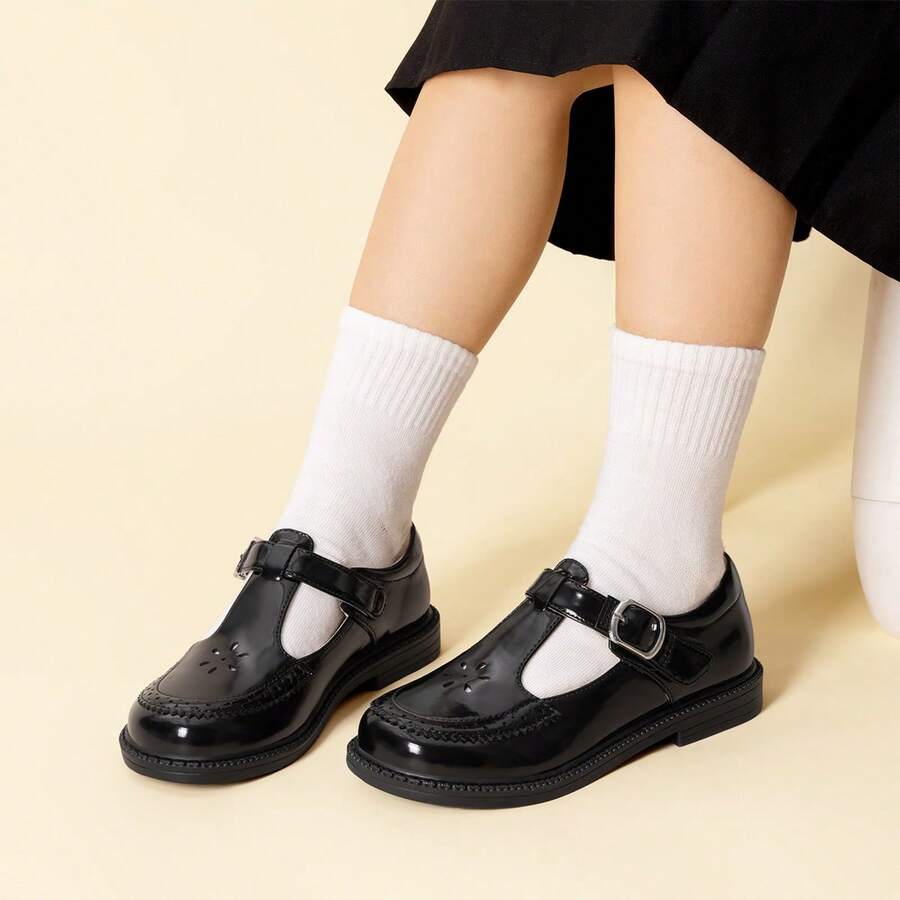 Girls Mary Jane Ballet Flats – School Uniform Dress Shoes For Toddler & Little Girls(Back To School Shoes) - màu đen - Xem 1