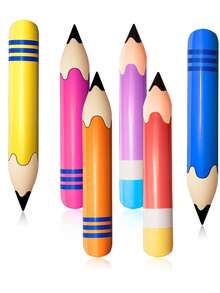 1pc-Jumbo Inflatable Pencil 7 Colors Blow Up Pencil Crayons Balloons Decorations For Classroom Theme Back To School Birthday Party Supplies Home Decor Room Decor School Supplies - Multicolor - View 1