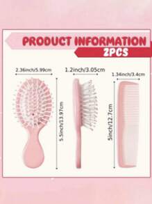 2 Stücke Mini Makronen Kissen Kamm - antistatische Kopfhautmassage Bürste mit Gummiborsten, 4 helle Farben, reisefreundliches Knoten lösendes und Styling Tool, geeignet für normales Haar, das perfekte Geschenk für ein Mädchen