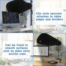 2 Pcs Adjustable Office Desk Shade And Cubicle Shade Office Plastic Privacy Desk Accessories For Block Light Privacy Glare Reduction And Improve Comfort Essential Product Black - Black - View 4