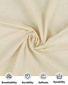 Light Weight 100% Cotton Muslin Fabric: 63 Inch X 2, 5, 10 Yards Unbleached Muslin Linen Fabric Material For Sewing Material Apparel Cloth