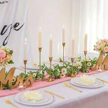 12PCS/6PCS Metal Candle Holders Set, Metal Desktop Candle Holders For Pillar And Cone Candles, Elegant Centerpiece Decor For Home, Wedding, Party, Anniversary (Candles Not Included)