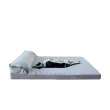 1 件套柔软狗床，带枕头，多种尺寸，适合中大型猫狗，四季皆宜，可拆卸和机洗 - 灰色 - 查看 1