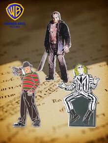 Warner Bros 官方授权恐怖电影珐琅别针套装 1/3 件 Beetlejuice Freddy Jason 胸针锌合金翻领别针适用于夹克背包衣服 DIY 装饰时尚配饰完美的日常穿着必备生日特殊场合的绝佳礼物选择高品质工艺与鲜艳的色彩和复杂的细节为您的服装增添一丝怪异的乐趣非常适合电影爱好者收藏家和经典恐怖喜剧电影的粉丝 - 彩色 - 查看 1
