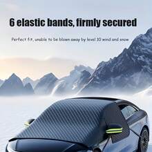 2025 Best-Selling Luxury Car Snow Cover - Heavy-Duty Winter Windshield Protector Magnetic Attachment For Easy Installation Effectively Resists Snowstorms, Frost, And Accumulated Snow Also Provides Sun Protection To Prevent Interior Sun Damage Enhances Interior Maintenance - 黑色 - 查看 7