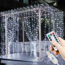 Fairy LED String Lights With Remote Control, USB Curtain Lights For Christmas, Halloween, Holiday Wreath Decor, Suitable For Bedroom, Home, Indoor, Christmas Tree
