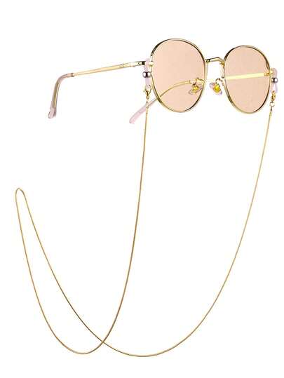 1pc Simple And Stylish Decorative Metal Eyeglass Chain, Silicone Anti Slip Fashion Glasses Chain, Unisex, Cute Eyeglass Chain, Reading Glasses Chain, Eyeglass Lanyard, Women's Eyeglass Chain