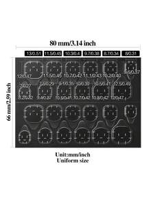 BRIDGESOUND 480片/360片/240片/120片，新款果冻胶，UV果冻指甲胶贴纸，双面果冻按压指甲贴纸，UV固化指甲胶，不脱落，防水，持久耐用，可穿戴假指甲，需要固化 - 無色 - 查看 4