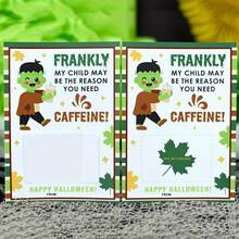 5pcs Halloween Coffee Card Holders, Interesting Halloween Gift For Teachers, Teacher Appreciation Present - Multicolor - View 1