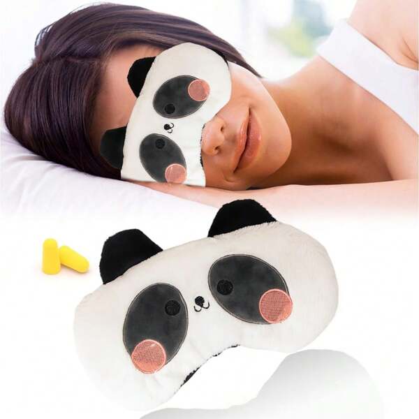 Soft & Funny Panda Sleep Eye Mask, Suitable For Men And Women, Blocking Light, Applicable For Plane Travel, Yoga, Office Nap