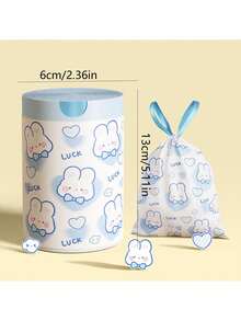 1 卷（约 65 件-75 件）随机可爱兔子抽绳垃圾袋，加厚厨房印花垃圾袋，100 个 - 彩色 - 查看 8