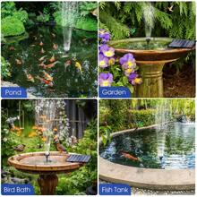 New Solar Powered Fountain With Flower Upgrade, Solar Powered Bird Bath Fountain With Multiple Fixers, Solar Fountain Pump For Bird Bath, Garden, Pond, Pool (Black) RV Camping - Black - View 2