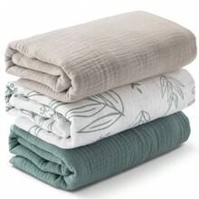 3pcs/Set Newborn Cotton Muslin Swaddle Blankets, Breathable & Soft, Can Wrap Baby And Burp, Essential For Baby Christening, Also A Great Gift For Infants - Multicolor - View 2