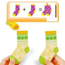 26/53pcs Children's Colorful Life Skills Matching Game - Mixed Color Educational Cognitive Toys, Paper Material, Suitable For Primary School And Kindergarten, Sock And Glove Pairing Game - Random Color Styles - Multicolor - View 10