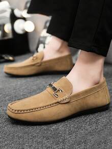 男士乐福鞋 新款休闲鞋 百搭软底莫卡辛鞋 一脚蹬渔夫鞋 宽松鞋 英伦风休闲船鞋 男鞋 黑色正装鞋 平底鞋（尺码偏小偏窄，建议选购大两码）