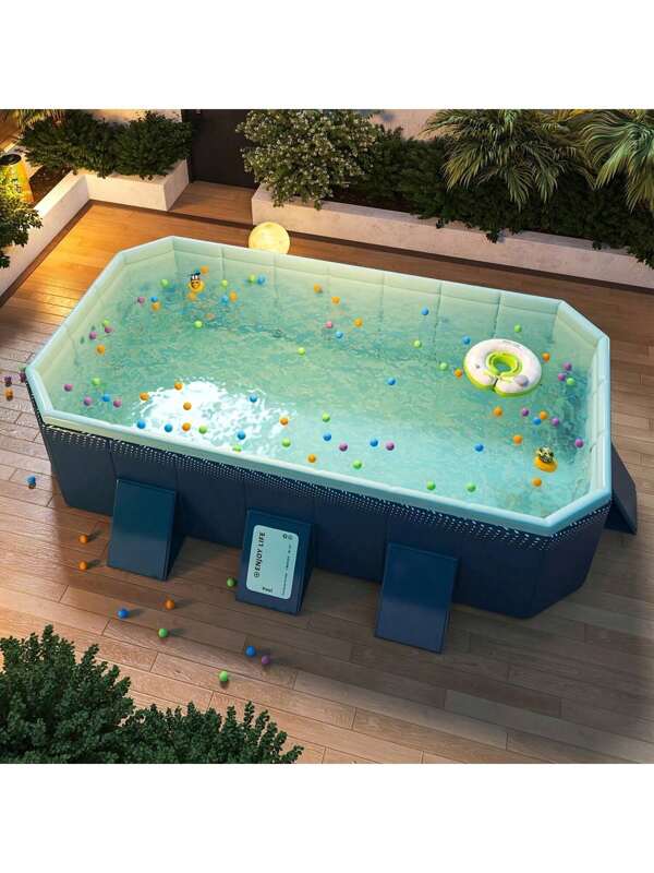 Piscina dobrável de 1 peça de 5,25 pés, estrutura de PVC sólida, não inflável, abertura rápida, fácil instalação, uso doméstico, adequada para festas no quintal, atividades ao ar livre, piscina, brincadeiras aquáticas no quintal, sem necessidade de inflação, fácil instalação, reunião familiar, diversão de verão essencial, natação ao ar livre para lazer, Páscoa, Dia da Mentira
