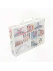 Craft And Hobby Storage Box 30 Compartments Plastic Organizer Gray And Clear Tray Multi-Purpose Durable Construction Beads Sewing Supplies Tackle Tools Clutter-Free