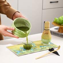 1 件/4 件抹茶茶具，包括抹茶碗、100 齿茶筅、茶勺、茶巾（礼盒装） - 彩色 - 查看 4