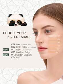 CATKIN Panda Paradise Concealer Cushion BB Cream, Breathable Moisturizing Foundation, Nourishing Skin, Creates Flawless Makeup, Suitable For Sensitive Skin, Light Coverage C01 Fair