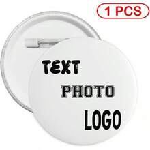 Pins 1-1000 Pcs Custom Buttons Design Your Own Personalized Photo/Text/Logo Pins Button - White - View 3