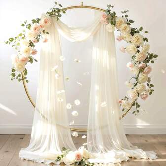 1pc, 75cm/160cm*/6m/8m, Milky White Sheer Fabric For Party Backdrop Decoration