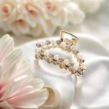 1 件几何图案休闲可爱锌合金发夹，水钻装饰发饰，适合所有季节发饰时尚爪夹女士发夹休闲发夹秋季配饰秋季时尚发夹冬季度假装女士